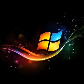 Colorful Windows Logo on Dark Background