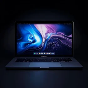 Abstract Wallpaper on Sleek Modern Laptop