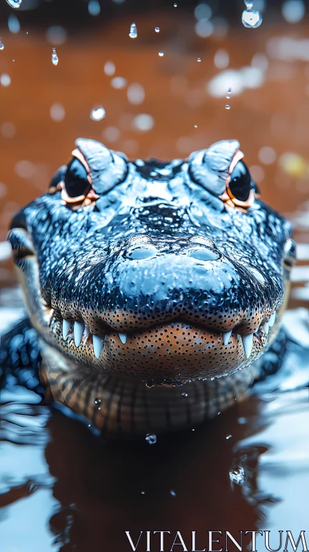 Crocodile in Water Close-Up AI Image