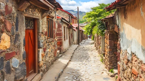 Historic Stone Buildings on Narrow Street