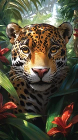 Jaguar Amidst Jungle Leaves