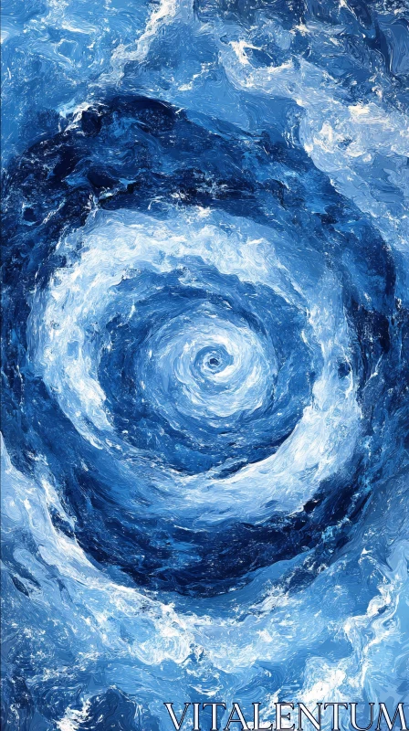 AI ART Blue Swirl Abstract Art