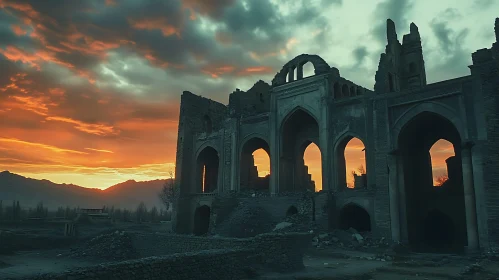 Sunset Over Ancient Ruins