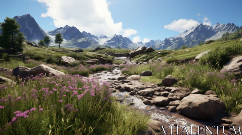 Expansive Landscape Rendered in Unreal Engine AI Image