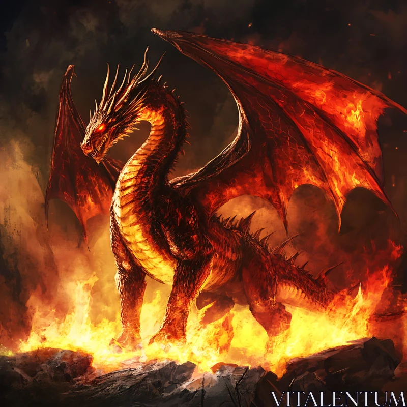 AI ART Inferno Dragon: A Creature of Fire