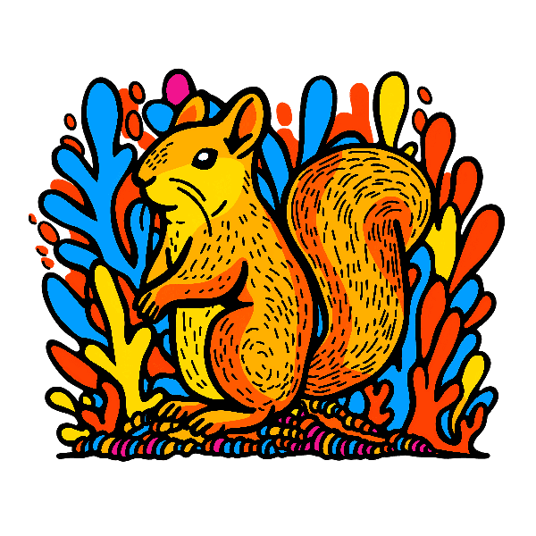 POD Design Vivid Squirrel Art Design