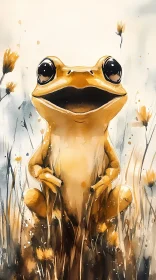Enchanting Frog Amidst Floral Field