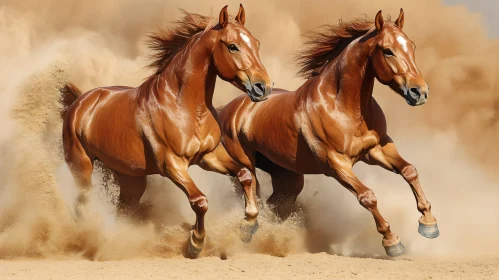 Powerful Horses Running Free