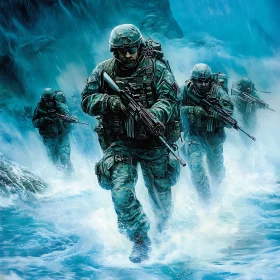 Armed Forces in Storm: Soldiers on Patrol