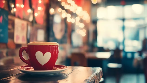 Coffee Cup with Heart Design