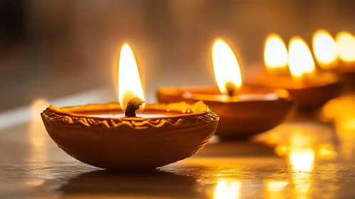 Earthen Lamps Aglow: Diwali Celebration