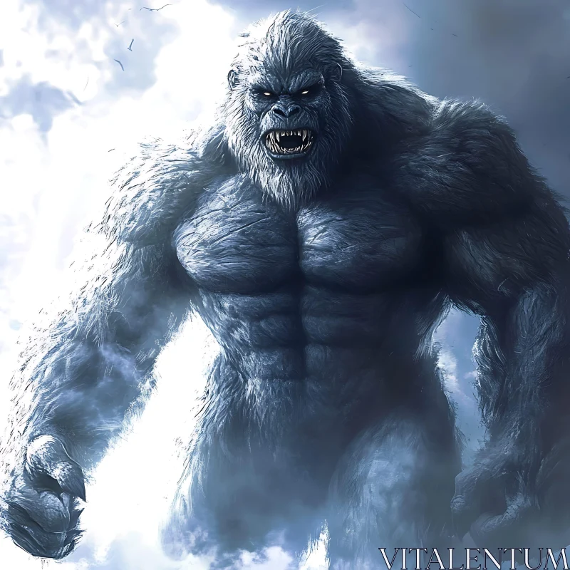 AI ART Giant Ape Monster Roaming Free