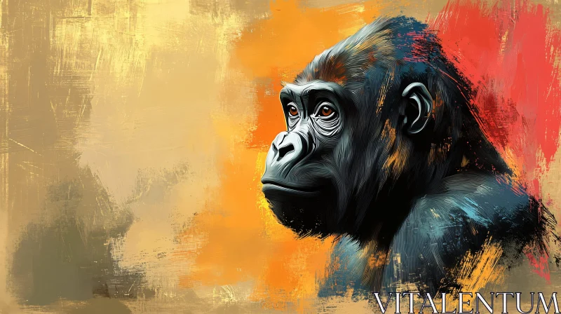 Expressive Gorilla Art AI Image