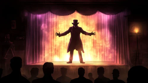 Silhouette Showman on Stage