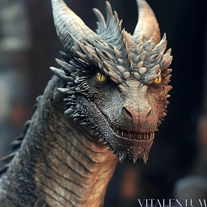 Dragon Head Close-Up AI Image