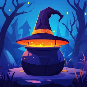 Halloween Witch's Cauldron Illustration