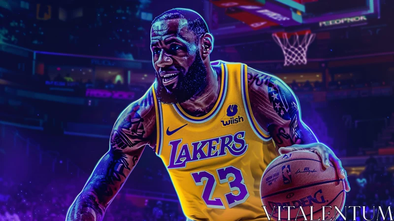 AI ART LeBron James Number 23 Lakers Jersey