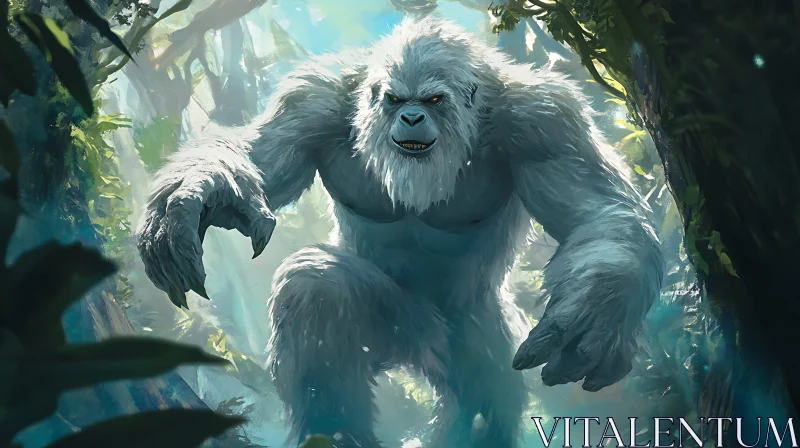 AI ART Forest Guardian: The Yeti's Stance