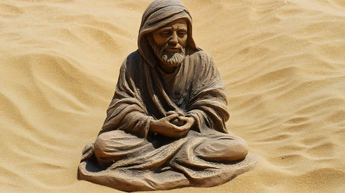 Serene Sculpture in Desert Meditation