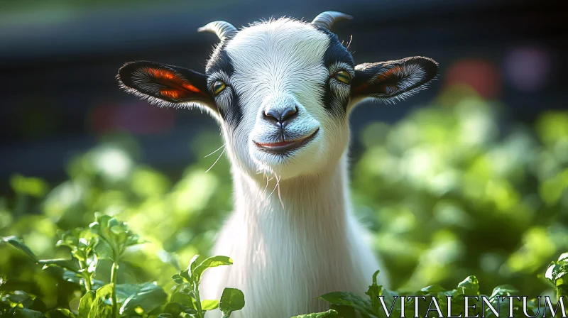 Smiling Goat Portrait AI Image