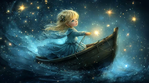 Child's Starry Boat Adventure