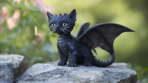 Enchanting Feline Dragon Figurine