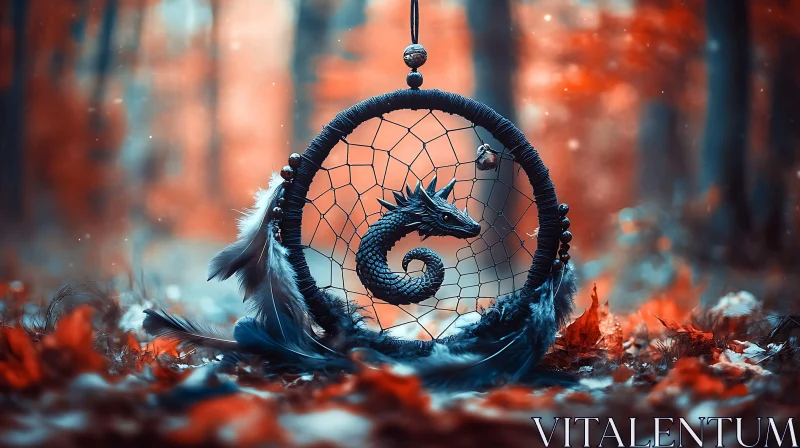 AI ART Mystical Dragon Dreamcatcher Art