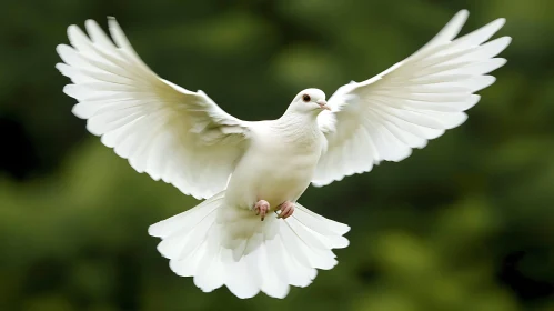 White Dove Flying Freely