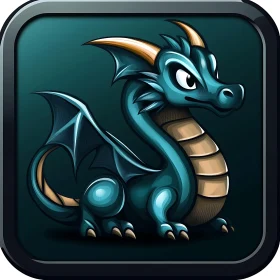 Stylized Dragon with Blue Scales