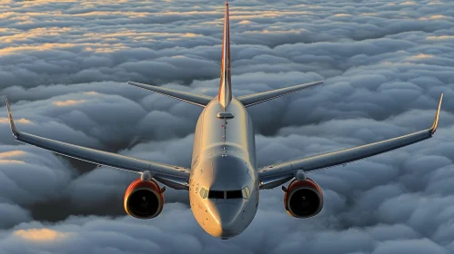 Captivating Airplane Flying Through the Clouds | Photographic Detail