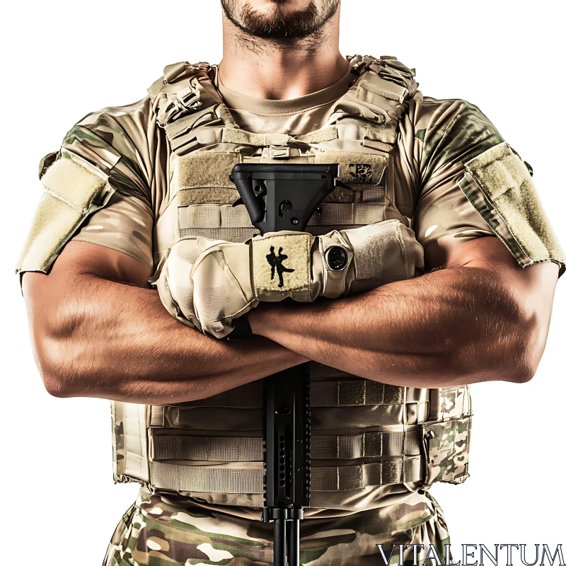 Military Personnel with Tactical Gear AI Image