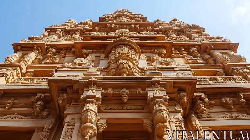 Detailed Temple Carvings Ancient Landmark AI Image