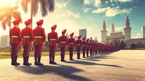 Guards in Red Uniforms