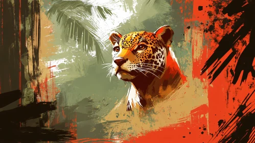 Vibrant Jaguar Art in Jungle