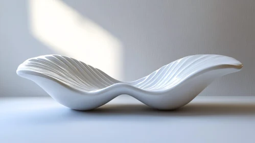 Modern White Wave Sculpture