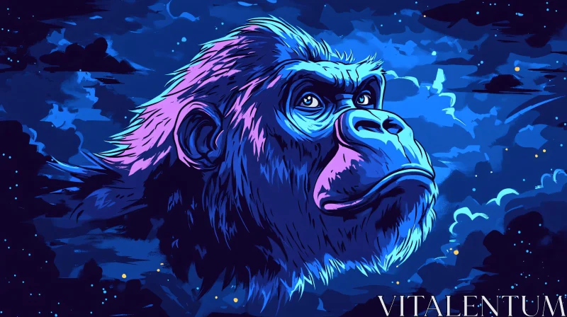 Gorilla in the Galaxy Art AI Image