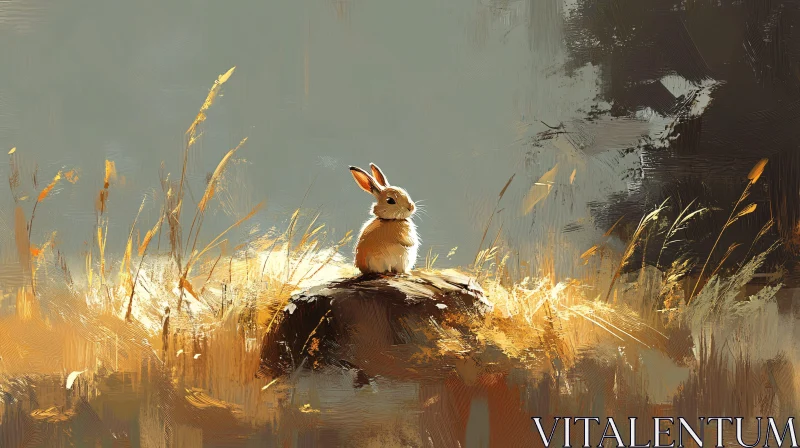 AI ART Peaceful Rabbit Surrounded by Light