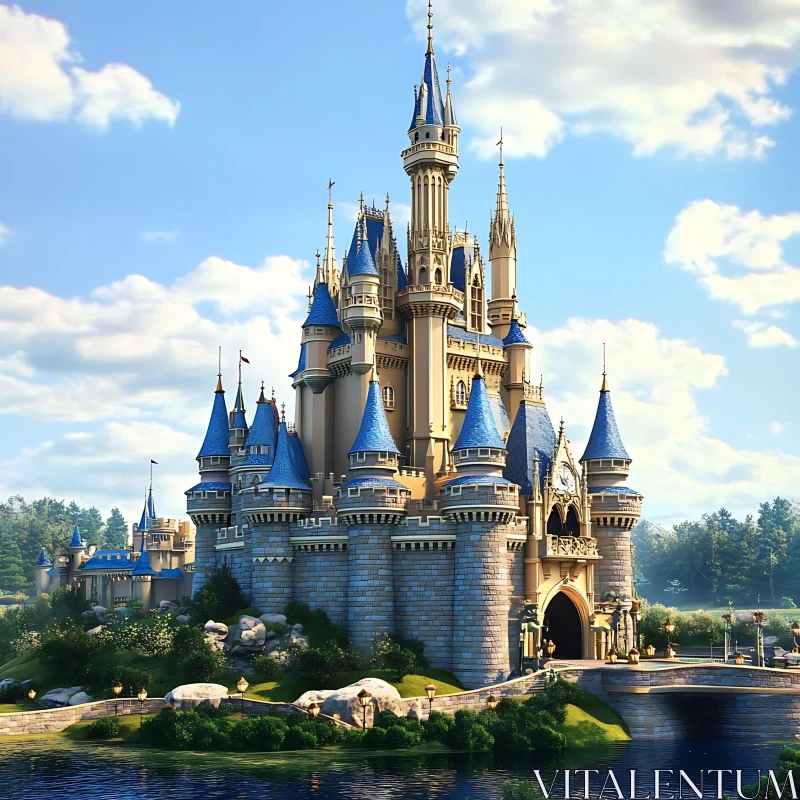 Fairytale Castle Landscape AI Image