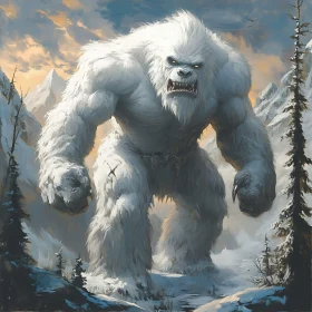 Snowy Yeti Monster in the Wild