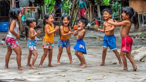 Kids Playing and Laughing Together