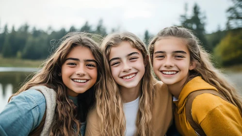 Happy Girls Posing for Portrait