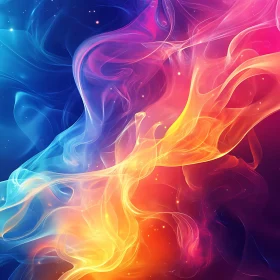 Colorful Swirling Smoke Abstract