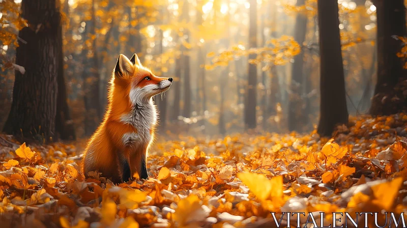 Autumn Fox Scene AI Image