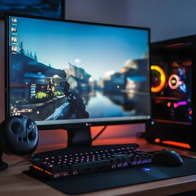 High-End Gaming Desktop with RGB Components