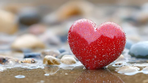 Red Heart on Pebble Beach