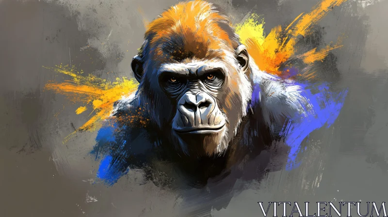 Expressive Gorilla Painting AI Image