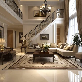 Grand and Elegant Living Room Interior