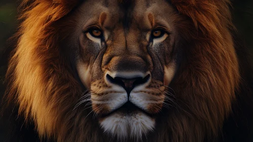 Lion's Intense Gaze