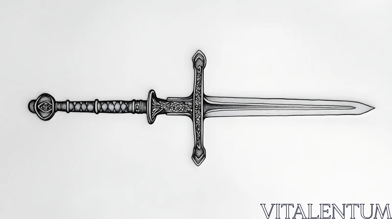 AI ART Detailed Sword Drawing