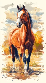 Autumnal Horse Painting